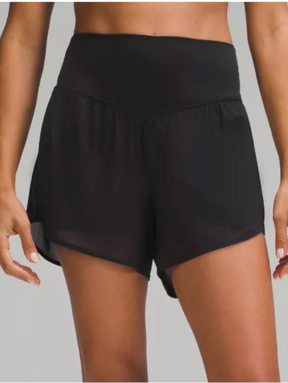 Nulu and Mesh High-Rise Studio Short 3.5" BLK
